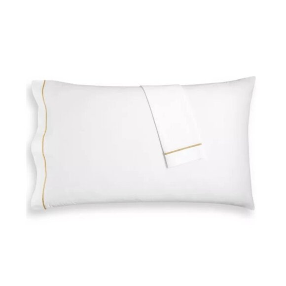 Hotel Collection Italian Percale Cotton Pillowcase Pair Std MSRP $110 - Picture 1 of 2
